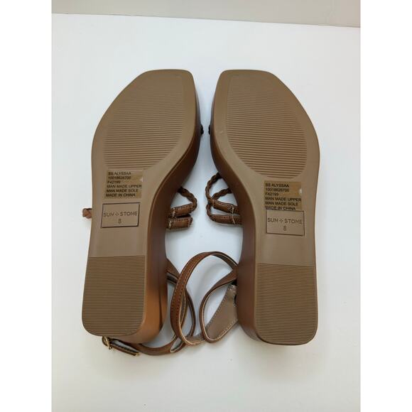 Women's Alyssaa Cinnamon Strappy Platform Wedge Sandals Size 8 - Picture 3 of 4